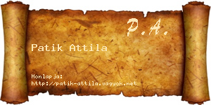 Patik Attila névjegykártya
